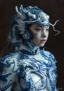 Porcelain Chinese Dragon Warrior