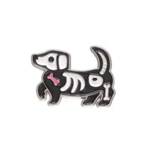 Skeleton Dachshund Pin