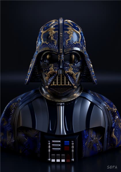 Darth Vader Bust Gold and Blue Snake Skin - PikPoket. Mini Prints ...