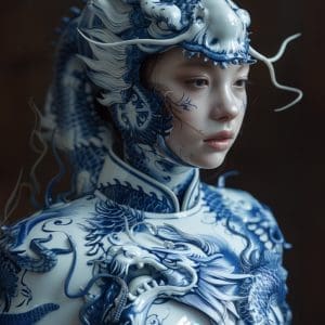 Porcelain Chinese Dragon Warrior