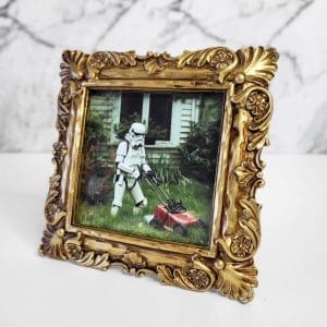 Gold Ornate Frame with Storm Trooper Mowing