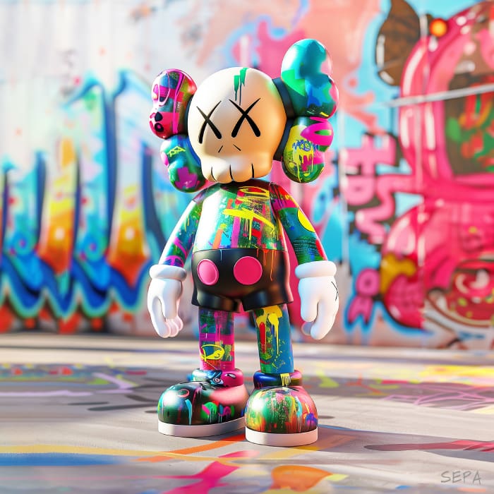Graffiti Series - 80s Kaws Print - PikPoket. Mini Prints