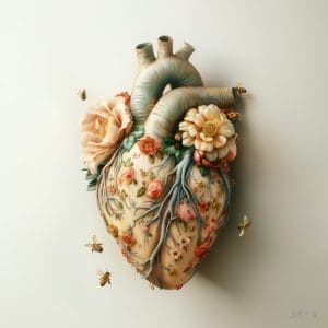 Heart Series - Vintage Floral Print