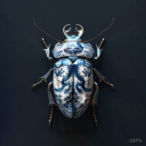 Porcelain Series - Insecta Beetle Print