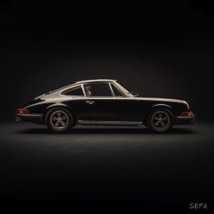 Vintage Black Porsche Print