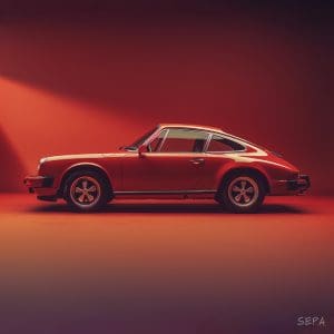 Vintage Red Porsche Print