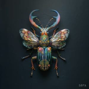 Nature Series Colourful Flying Beetle Print