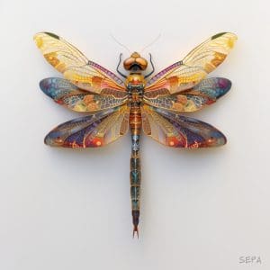 Nature Series Stained Glass Dragonfly Print