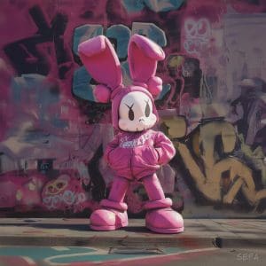 Graffiti Series Rabbit Kaws Print