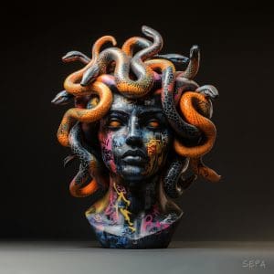 Graffiti Medusa Print
